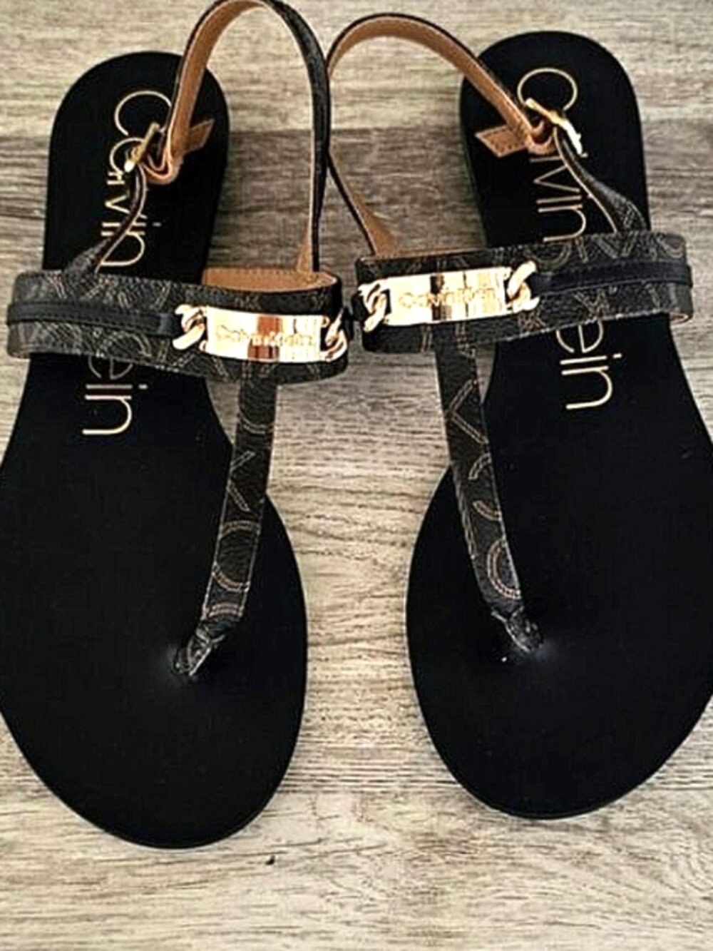 Calvin Klein Solely Mongram Sandals size 8